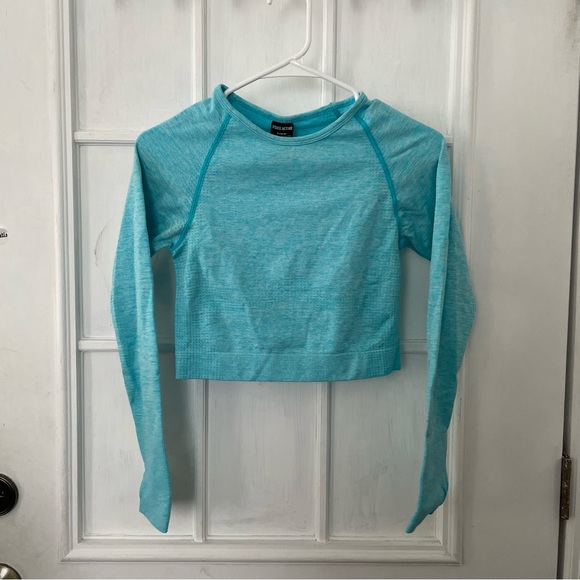 PINK Victoria's Secret Tops - PINK Victoria's Secret Light Blue Long Sleeve Top